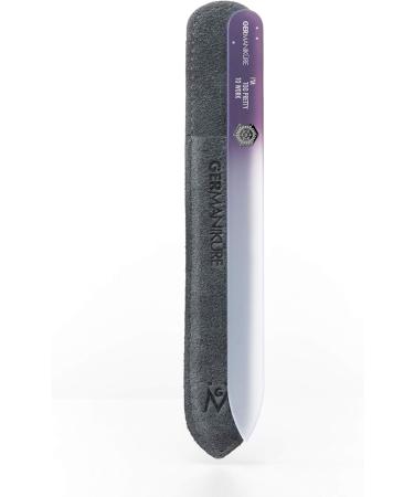GERMANIKURE Mantra Glass Nail File in Suede Case - Professional Manicure & Pedicure Tool for Natural Fingernails - Ethically Made in Czech Republic - Buy Online on GoSupps.com