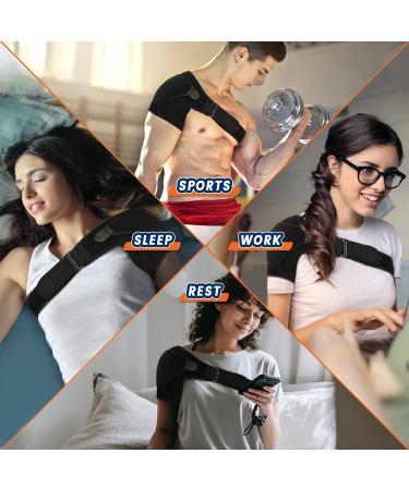 Shoulder Brace for Men and Women - Pain Relief Support and Compression for Torn Joint, Tendonitis, Bursitis - Neck Stabilizer for Dislocated Subluxation - Left and Right Arm - Black - Buy Online on GoSupps.com