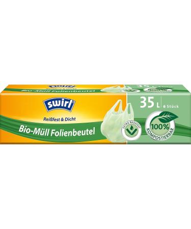 Organic Waste Foil Bags with Handle - 35L 6 Bags Green 10 Pieces (Pack of 4) | Eco-Friendly eCommerce - Buy Online on GoSupps.com