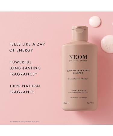 Neom Super Shower Power Natural Shampoo 300ml | Purifying Spearmint Rosemary & Eucalyptus Cleansing | Vegan & All Hair Types Friendly - Buy Online on GoSupps.com