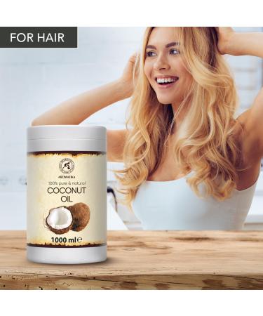 Coconut Oil 1000ml - Indonesia - Cocos Nucifera Oil - 100% Pure & Natural Cold Pressed - Unrefined Coconut Oil - Best Benefits for Skin - Hair - Face - Body Care - Unrefined Coconut Oils - Buy Online on GoSupps.com