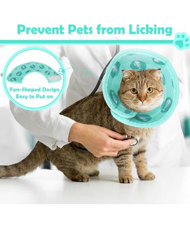 Green Cat Cone Collar Soft Adjustable Cat Recovery Collar Protective Soft Cat Cone After Surgery and Injuries Prevent from Biting and Licking for Puppies Small Dogs and Cats (S) - Buy Online on GoSupps.com