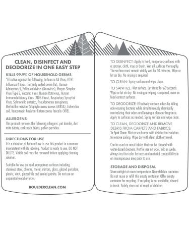 Boulder Clean Disinfectant Cleaner 28oz - Effective All-Purpose Cleaning Solution for Home & Travel - Eco-Friendly & International Shipping Available - Buy Online on GoSupps.com