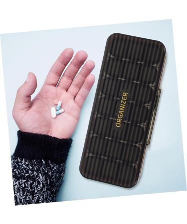 GOOHOCHY Medicine Box Pill Case Travel Medicine Storage Travel Pill Case 7 Day Pill Holder Vitamin Container Medicine Organizer Travel Pill Organizer Abs Elder Storage Box Black 23.00X9.50X3.00CM - Buy Online on GoSupps.com