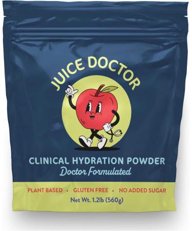 Juice Doctor Hydration Powder Electrolytes, Electrolyte Drink Mix for Dehydration Relief, Apple Juice Powder, Magnesium Citrate, Vitamin D, 1.2lb (560g / 28 Servings) - Buy Online on GoSupps.com