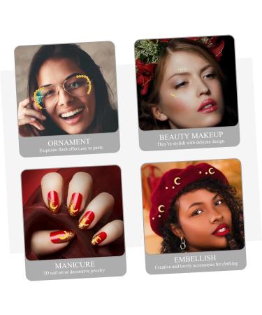 Ipetboom 5 Boxes Metal Nail Decoration 3d Nail Charms Manicure Decor Gemstones for Nails Manicure Charm 3d Nail Art Sticker Nail Gems Unique Nail Decor Nail Art Gems Decorations Pp Assorted - Buy Online on GoSupps.com