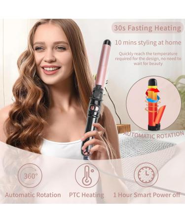 2024 Automatic Curling Wand 28mm - Rotating Hair Curler for All Hair Types with LED Display | Fast Heating Professional Rose Gold Hair Styler - Buy Online on GoSupps.com