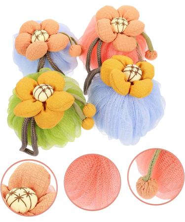 4-Pack Foaming Loofah Bath Accessories | Exfoliating Bath Sponges & Cartoon Balls for Skin Cleaning & Relaxation - Perfect for All Skin Types - Buy Online on GoSupps.com