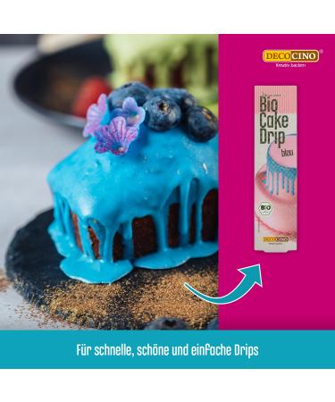 Decocino Bio Cake Drip Blue - 40g | Ready-to-Use Organic Cake Glaze for Drip Cakes & Cake Pops | Palm Oil-Free - Buy Online on GoSupps.com