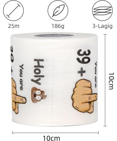 Original Funny Toilet Paper for 40th Birthday - 39 + 1 - Unique Gag Gift for Men & Women - 250 Soft Sheets - Perfect Decoration & Joke Article - Buy Online on GoSupps.com
