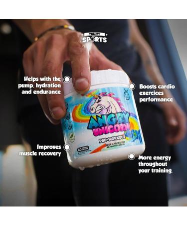 Yummy Sports Pre-Workout Powder for Women & Men - Dynamic Workout Supplements Powder for Clean Energy Boost Endurance and Focus - Preworkout Energy Drink Powder for Sports Gym Physical Training Mobility - 270G 60 servings - Blue Raspberry Flavor - Buy Online on GoSupps.com