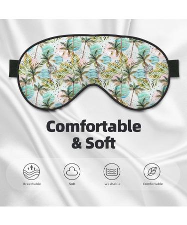 Watercolor Palm Tree Print Sleep Masks | Comfortable & Soft Eye Masks with Adjustable Strap | Lightweight for Home & Travel Use - Buy Online on GoSupps.com