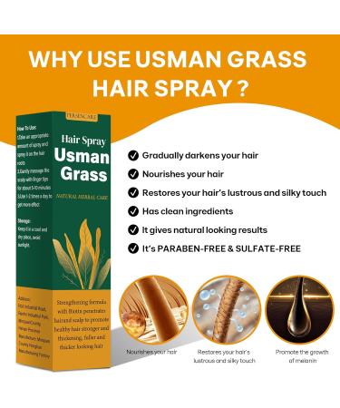 Natural Usman Grass Hair Serum Spray Boost Hair Growth Reverse Gray Hair Thinning & Hair Loss | Thicker Fuller Hair for Women & Men | Usma Mist for Smoothing & Scalp Care - Buy Online on GoSupps.com