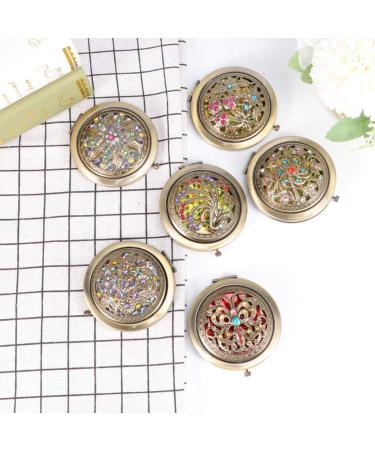 Artibetter Antique Round Pocket Mirror - Foldable Compact Double-Sided Cosmetic Mirror for Women & Kids | Perfect Gift - Buy Online on GoSupps.com