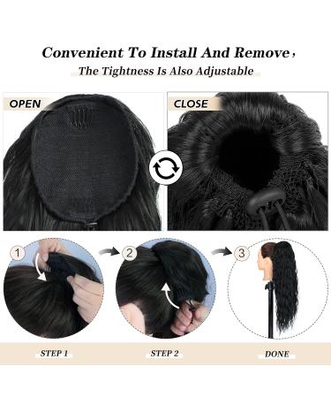 Shop Black Long Horse Tail Extensions - Natural Afro Braid Ponytail Hair Extensions for Women | 75cm Wrapped Hair - Buy Online on GoSupps.com