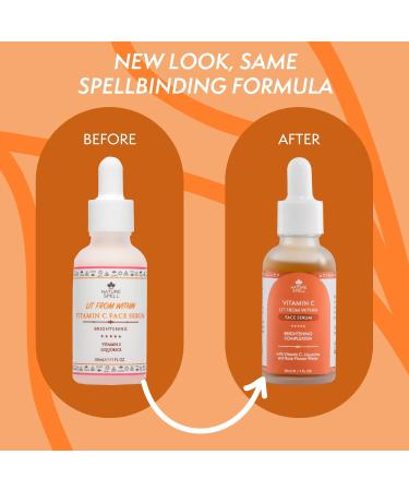 Nature Spell Pure Vitamin C Face Serum 30 ml - Brightens Skin - Minimise Enlarged Pores Anti Aging Serum for Face - Suitable for All Skin Types - 100% Vegan - Made in the UK - Buy Online on GoSupps.com