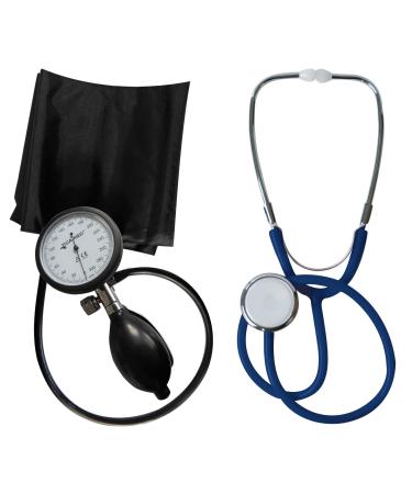 Blood pressure monitor upper arm professional Tiga Pro 1 new K 1 + stethoscope flat head blue Tiga-Med