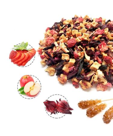 Plant Poison Cream Strawberry Macaron - Roselle Apple & Strawberry Loose Sheet Tea | Non-GMO | 70g / 2.5oz | Hot & Iced Blend - Buy Online on GoSupps.com