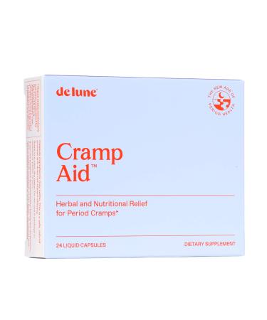 De Lune, Cramp Aid, Natural Period Cramp Relief, Ginger, Dong Quai, Fenugreek, Calendula, B Vitamins, and Zinc, 24 Liquid Capsules 24 Count (Pack of 1)