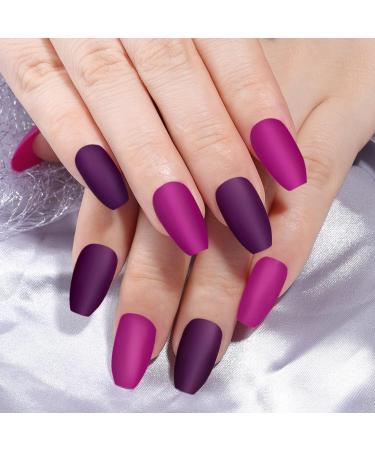 24 Packs 576PCS Matte Press on Nails Medium Length FANDAMEI - Full Cover Acrylic False Nails Kit with Nail Glue and File - Buy Online on GoSupps.com