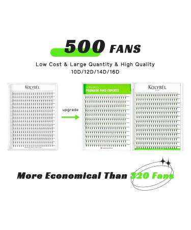 500 Handmade 10D 0.05-D Premade Fans Eyelash Extensions 8-15mm - C/D Curl, Thin Base, Mixed Length - Volume Lash Fans - Buy Online on GoSupps.com