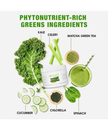 BODi Power Greens Boost - for Women & Men - Superfood Supplement with Phytonutrients from Spinach Chlorella Cucumber Kale Celery & Matcha - No Artificial Colors or Flavors 21 Servings - Buy Online on GoSupps.com