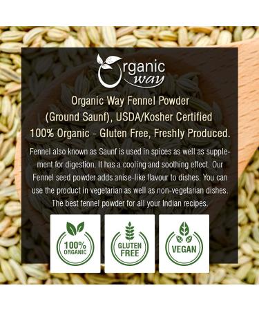 Organic Fennel Seed Powder - Digestive Aid | Raw, Vegan, Non GMO | USDA Certified | 1lb (16oz) | From India - Buy Online on GoSupps.com