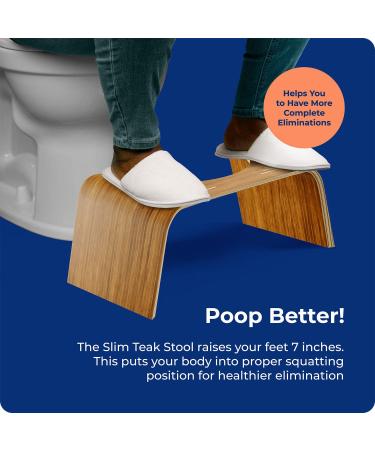 Squatty Potty Slim Teak Finish Toilet Stool - 7 Height Brown - Buy Online on GoSupps.com