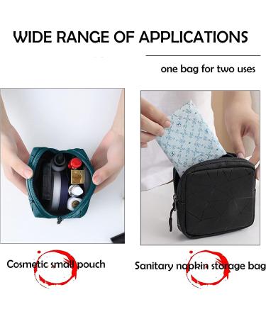 CCLEOOCOO Sanitary Napkin Storage Bag - Waterproof Leather Menstrual Cup Pouch & Makeup Wallet (Black) - Buy Online on GoSupps.com