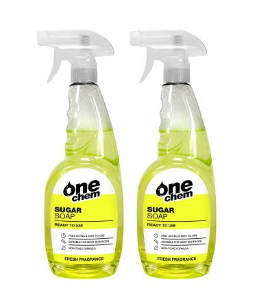 One Chem - Sugar Soap 2 x 750ml Ready to Use Spray - Cleaning Walls Grease Grime Dirt and Stain Remover Kitchen Degreaser Versatile Cleaner 750 ml (Pack of 2)