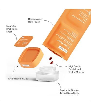 Cabinet Cough Relief Softgels for Adults | 60 ct Non-Drowsy Daytime Formula | Dextromethorphan HBr 15mg | Ages 12+ | Plastic-Free Refills - Buy Online on GoSupps.com