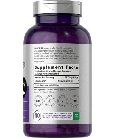 Horb ach L Tryptophan 1500mg Capsules | 240 Count | Nighttime Formula | Non-GMO Gluten Free Supplement - Buy Online on GoSupps.com