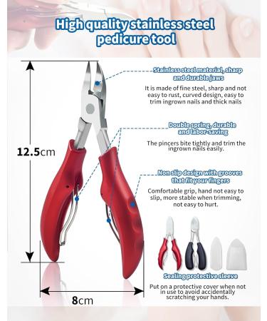 10Pcs Heavy Duty Stainless Steel Toenail Clippers for Thick & Ingrown Nails - Professional Pedicure Tool for Men, Women, Seniors - Buy Online on GoSupps.com