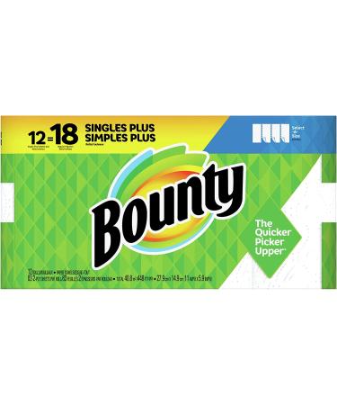 Bounty Select-A-Size 2-Ply Paper Towels - Pack of 12 Giant Rolls, White, 11 x 5-15/16 Inches - Buy Online on GoSupps.com