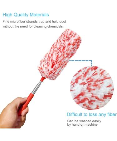 Tonmp 4 Pcs Microfiber Hand Duster Set - Extendable & Washable Dusters for Office, Car, Computer, Air Condition - Microfibre Cleaning Tool - Buy Online on GoSupps.com