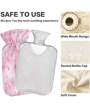 Pink Marble Hot Water Bottle with Cover - 2L for Pain Relief & Warmth | Arthritis Friendly | International Shipping - Buy Online on GoSupps.com