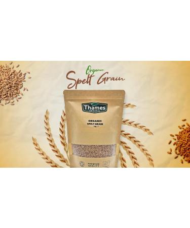 Thames Organic Spelt Grain Nutty & Hearty Versatile Whole Grain for Baking & Cooking Organic & Non-GMO Rich in Plant Protein & Fiber - Ideal for Vegan Vegetarian Diets 1kg - Buy Online on GoSupps.com