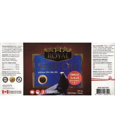 ROYAL. Seal Oil OMEGA-3+6+9 (1088 Softgels) 1088 count (Pack of 1) - Buy Online on GoSupps.com