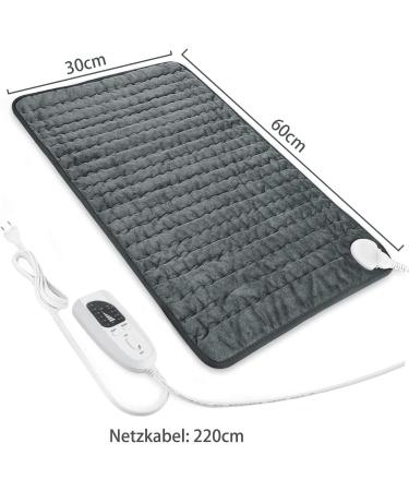 Heating Cushion 30x60cm | Electric Heat Pillow for Neck & Shoulder | 6 Temperature Levels | Moist & Dry Heat | Dark Gray | International Shipping - Buy Online on GoSupps.com