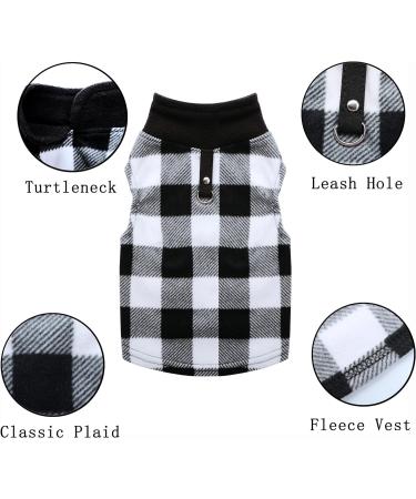 Dog Vlies Vest Yaodhaod | Premium Dog Sweater Jacket for Small Dogs & Cats | XL Black Checkered Dackel Chihuahua French Bulldog - Buy Online on GoSupps.com