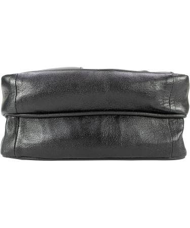Paul Walter Genuine Leather Black Crossbody Shoulder Bag - Unisex Travel Kit Handbag - Buy Online on GoSupps.com