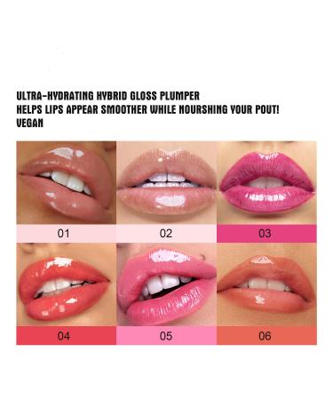 Lip Plumping Lip Gloss - Needle Tube Shape Long Lasting Nourishing Lip Care Transparent or Shimmer Finish Slightly Spicy Lip Glow Oil (Color 02) - Buy Internationally - Buy Online on GoSupps.com