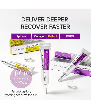 Mary&May Spicule Duo Set: Collagen & Retinol PDRN Cream | Anti-Aging Firming Plumping Pore Care | Korean Skincare | 2x15g - Buy Online on GoSupps.com