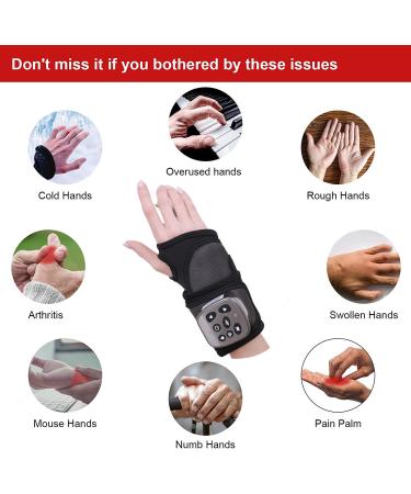 Carpal Tunnel Wrist Brace & Electric Massage Therapy | Hand Massager with Vibration Compression & Heating for Pain Relief & Tendonitis - Buy Online on GoSupps.com