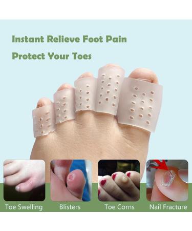 Silicone Toe Sleeves Tube - 20 Pack Cuttable Soft Gel Protectors for Ingrown Toenails Corns Blisters & Hammer Toes - Clear Toe Covers - Buy Online on GoSupps.com