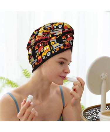 Hair Towel Wrap for Quick Drying | Buttoned Towel Turban | Fast Hair Drying Towel (Cars Design) - International Shipping Available - Buy Online on GoSupps.com