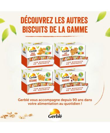 Gerbl Vitality Sesame Biscuits Light in sugars Without palm oil 40 Pouches of 3-120 cookies 1.5 kg - Buy Online on GoSupps.com