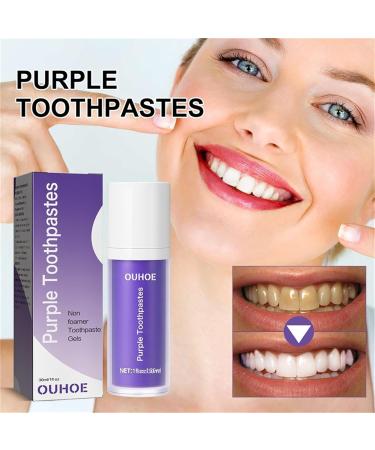 Purple Teeth Whitening Toothpaste 30ml | Brighten Yellow Teeth & Remove Stains | Color Correction Formula - Buy Online on GoSupps.com