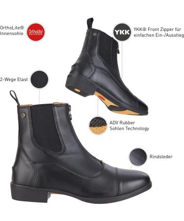 Suedwind Advanced II FZ Ankle Boots | Cowhide Footwear with Front Zipper | Comfort-Ortholite Sole | Black Size 38 | International Shipping Available - Buy Online on GoSupps.com