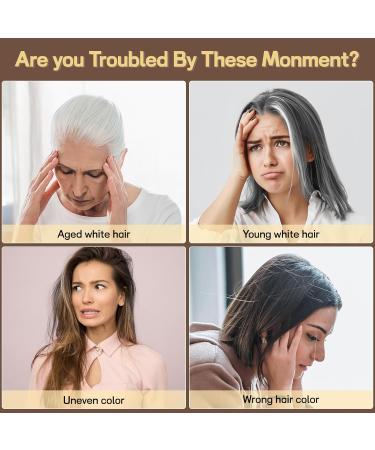 COSMTEK Dark Brown Hair Dye Shampoo | 100% Grey Hair Coverage | Natural Herbal Ingredients | 3-in-1 Color Shampoo for Women - 17.6 OZ - Buy Online on GoSupps.com